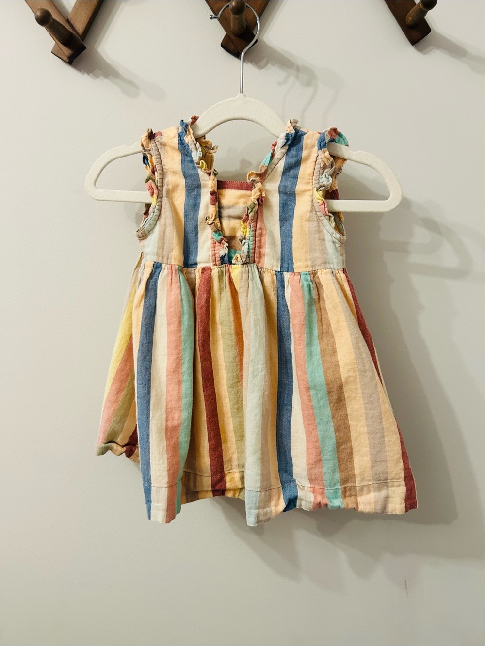 Baby Girls Pink Chicken Striped Zip Up Dress